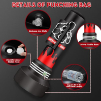 Boxovací pytle Punching Bag Stand Adult 180 cm-Upgraded self-inflatable heavy duty s boxerskými rukavicemi a vestavěnou vzduchov